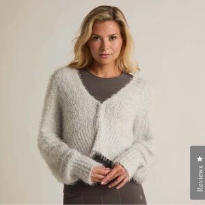 Faceplant Dreams Push Short Sweater in Light Gray